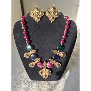 Jose Maria Barrera for Avon Adriatic Necklace & Earrings Set w/ Box